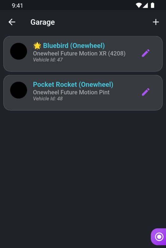Your Garage in the app