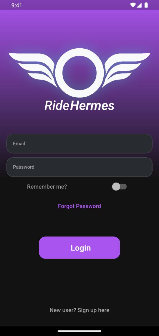Logging in to the app