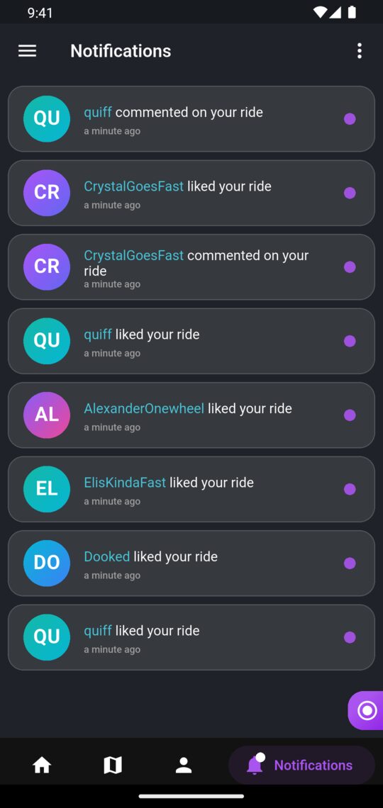 The Notifications tab